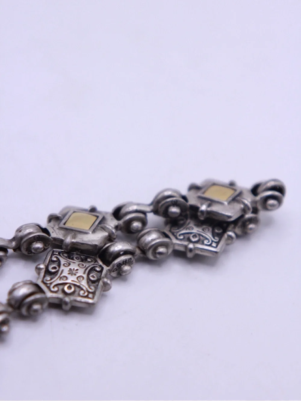 Vintage AGIL Two-Tone Silver and Gold plate Accent Toggle Bracelet 7.5” on cone - Picture 3 of 8